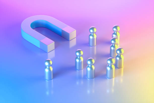 Illustration de la génération de leads B2B avec un aimant attirant des prospects